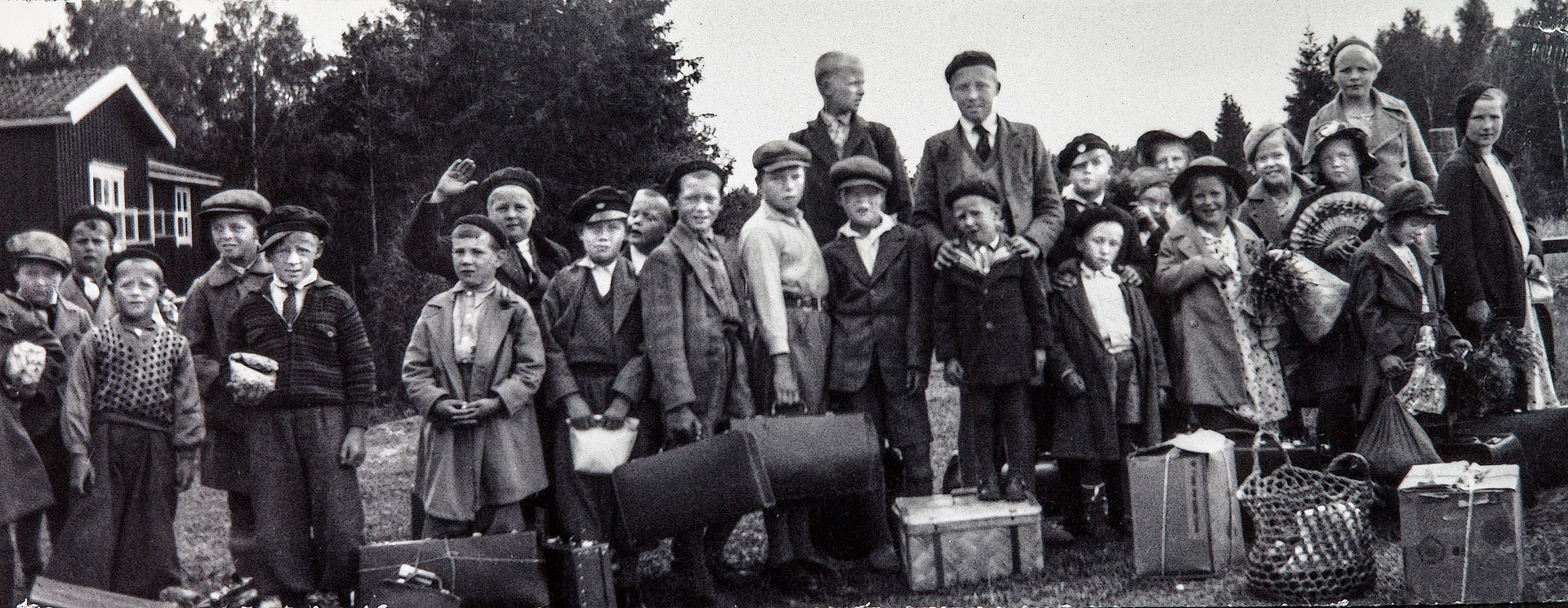 Barngruppen anländer – tidigt 1900-tal